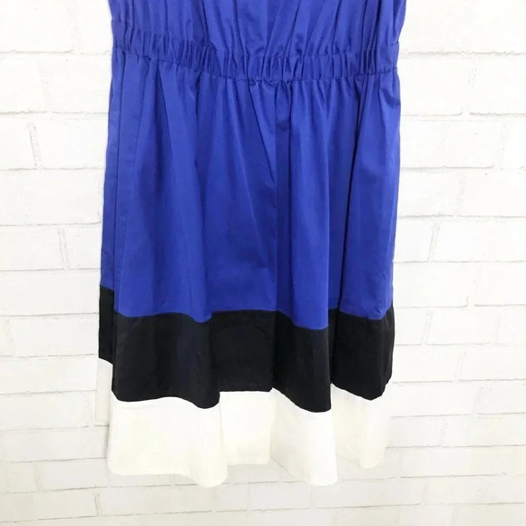 Kate Spade Blue Black & White Color Block Fit & Flare Dress Women's Size 2 - Picture 4 of 10